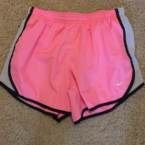 Girls Nike pink running shorts